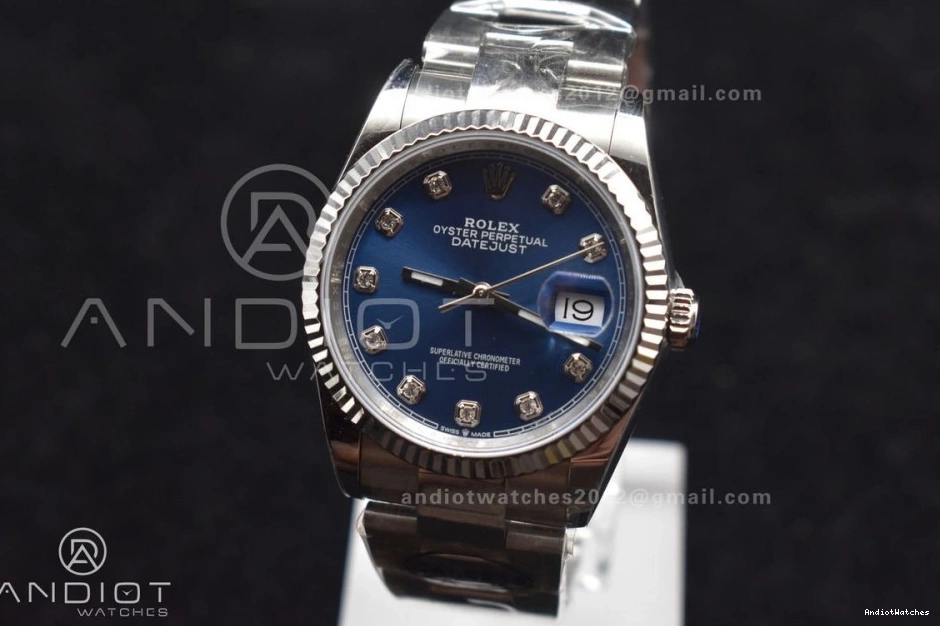 Steel DateJust DIWF 904L MultiPurpose Best SA Blue 1:1 Oyster Edition Diamonds Bracelet 403 on 36 Dial 1006